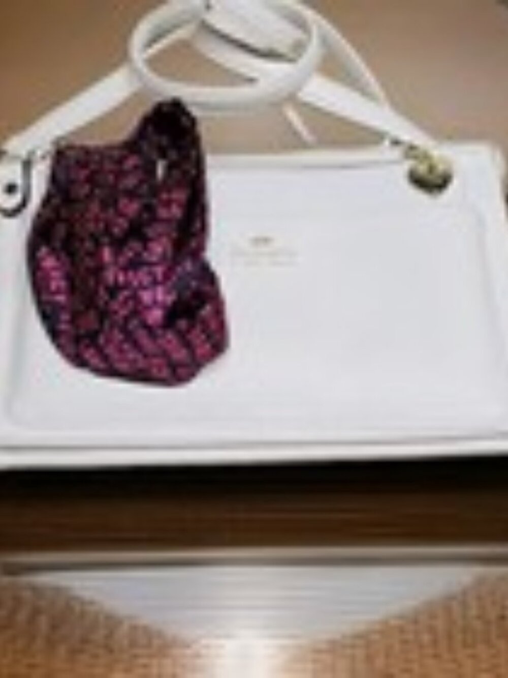 Juicy Couture Crossbody Dual Bag Love White Leather JC Ribbon/Bow VGC